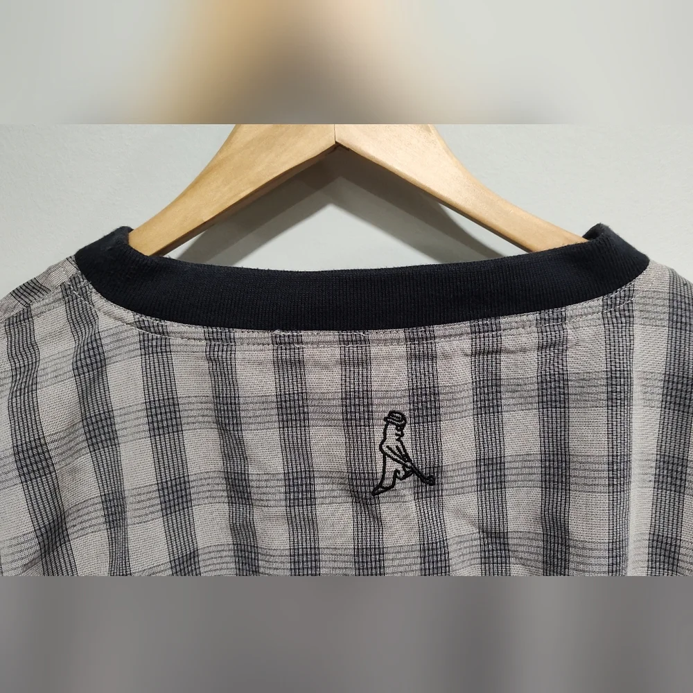 Ping Collection Men's XL Golf Pullover Windshirt Tan Black Squares Polyester